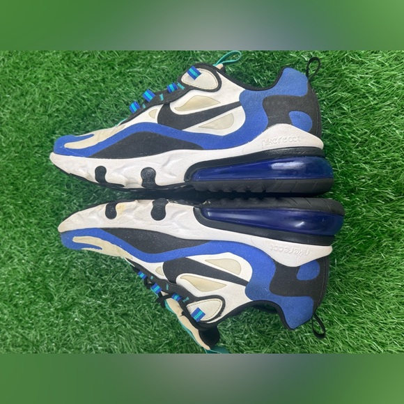 Nike Air Max 270‎ React Boys Shoes Size 6.5Y, Color: White/Black/Hyper Blue - Picture 4 of 8